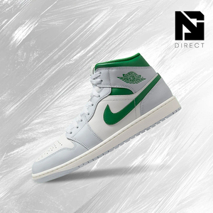 Air Jordan 1 Mid 'Summit White Lucky Green' Chaussures de style décontracté pour hommes Jordan Sneaker - Product Image 1
