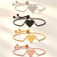 Bracelet en forme de cœur, personnalisé avec photo gravée au laser, bijoux à chaîne réglable, bracelets pour femmes, cadeau commémoratif pour couple, OEM ODM