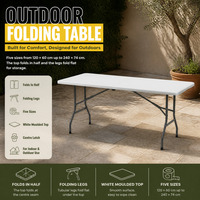 Tables et chaises pliantes d'extérieur en résine plastique blanche de taille et couleur personnalisées pour événements