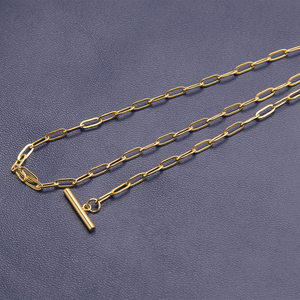 Powell moda Custom acciaio inox Ot Design <span class=keywords><strong>con</strong></span> bottone collana catena di graffette <span class=keywords><strong>con</strong></span> gemma di perle e agata intarsio pendente - Product Image 6