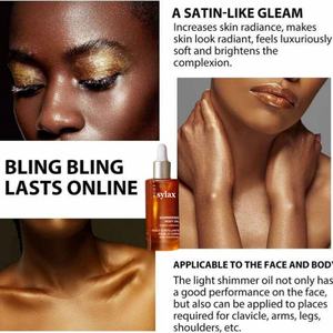 Loción Iluminadora con Brillo Bronceado Vegano 100%, Aceite Bronceador Corporal con Agua de Naranja, Resistente al Agua, Ingrediente Principal Vitamina C - Product Image 5