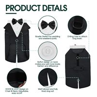 Accessoire de fête formel utilisable séparément avec nœud papillon pour petits et moyens chiens, ensemble bandana et gilet de smoking pour chien