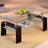 Table basse ovale moderne à trois niveaux en forme de poisson, personnalisable, en verre trempé transparent noir, vente en gros pour salon et salle à manger