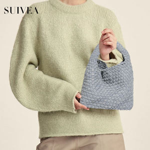 Pure Handmade Woven Denim Handbag Fashion Senior Sense Vegetable Basket Shoulder Bag Leisure Hundred Crossbody Bag - Product Image 2