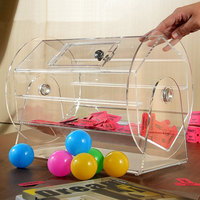 Tambour de tombola en acrylique haute durabilité avec serrure à clé, idéal pour les grandes célébrations, conteneur transparent personnalisable en couleur