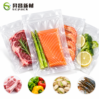 Sac sous vide commercial en nylon 4 mil de qualité alimentaire, à ouverture plate et lisse, résistant à l'humidité, pour farine, amidon et poudre