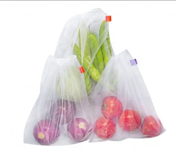 Bolsas de malla reutilizables, ecológicas, para comestibles