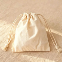 Pochette à bijoux en coton bio, couleur naturelle, personnalisée avec logo imprimé, recyclable