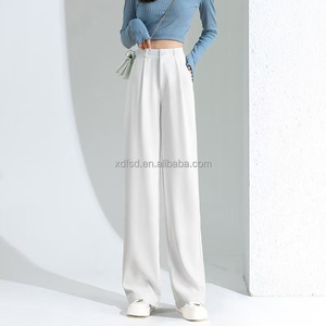 Pantalones de Traje Clásicos para Mujer, Corte Recto Formal, Multifuncionales, Casuales, Holgados para Primavera y Verano, Pierna Ancha, para Oficina y Viajes - Product Image 1