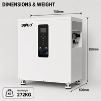 Système de stockage d'énergie solaire domestique SOEC 32 kWh 30 kWh 20 kWh tout-en-un avec onduleur triphasé 12 kW et batterie LiFePO4 51,2 V