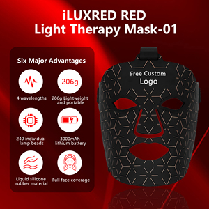 Masker Terapi Cahaya Merah ILUXRED Nirkabel LED Inframerah Dekat Silikon Perawatan Kulit Pribadi Masker Wajah LED - Product Image 4