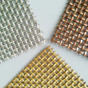 Factory Outlet Crimped Stainless Steel Woven Galvanized Wire Mesh Woven Fabric Screen For Wallpaper Decorative Metal