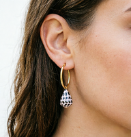 Nouvelles boucles d'oreilles créoles en acier inoxydable avec coquillage naturel Conus Ebraeus, style hawaïen, bijoux bohèmes de plage pour femmes