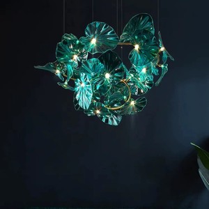 Insieme stile estetico su misura infissi decorazione interna galleria d'arte Villa unico lampadario in vetro a LED fiore - Product Image 5