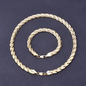 Conjunto de 2 peças de joia para mulheres, joia de ouro maciça banhada a ouro 14K 18K, design de marca de luxo feminino, mais recente, 2024, verão, 2024