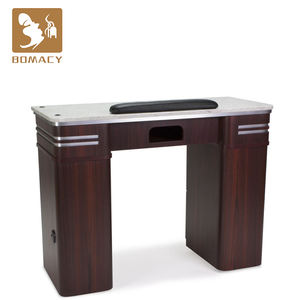 Table de <span class=keywords><strong>manucure</strong></span> vintage marron avec tiroirs pour utilisation en magasin d'ongles - Product Image 2