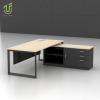 Bureau de direction en forme de L ultra-durable avec montage facile, design moderne, poste de travail de luxe pour PDG