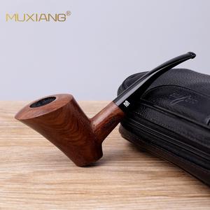 Muxiang Wooden Tobacco Pipe Bent Type With Acrylic Mouthpiece For Smoking - Product Image 1