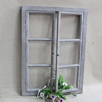 Ferme porte-bonheur en bois rustique, cadre de fenêtre en bois, décoration murale pour la maison, arc de grande dimension