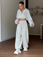 Ensemble survêtement femme personnalisé OEM, style streetwear américain, sweat-shirt et pantalon à manches longues, deux pièces, vêtements de sport automne-hiver