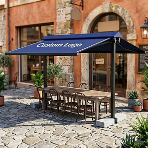 กันสาดอลูมิเนียมแบบปรับขนาดได้สำหรับภายนอกอาคาร ควบคุมด้วยรีโมทไฟฟ้า มอเตอร์ไฟฟ้า แบบสองด้าน - Product Image 1