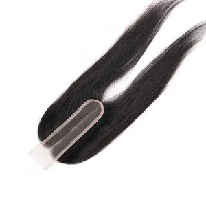 Rambut Manusia Donator Tunggal Brasil Kim K Penutupan Lurus Remy Virgin 2X6 2*6 Rambut Brasil Peru Malaysia Warna Alami