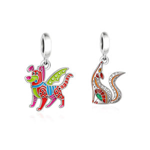 Ajuste Original Pan Charm Bracelet 925 Sterling Silver Mexico Alebrije Standing Dog Pendant Bead para hacer joyería fina para mujeres - Product Image 1