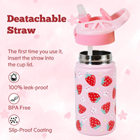 Bouteilles d'eau imprimées en 5D avec logo personnalisé pour enfant, gobelet isotherme de 12 oz pour enfants, tasse thermos sous vide de dessin animé pour l'extérieur