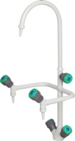 Robinet de laboratoire à trois voies, robinet à col de cygne à trois voies, équipement de laboratoire