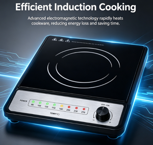 Cocina de Inducción con Control de Perilla, 1400W, 80-270 ℃   Temperatura Ajustable con Indicador LED y Bloqueo para Niños para la Cocina Diaria en el Hogar - Product Image 1