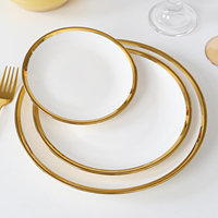 Assiettes plates rondes en porcelaine blanche pure, vaisselle en céramique, assiettes personnalisées avec logo pour restaurant, hôtel, mariage, restauration à domicile