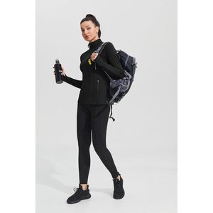 Veste de sport pour femme, coupe ajustée, fermeture éclair intégrale, manches longues, respirante, pour la course à pied, la gym, le yoga, avec poches - Product Image 2