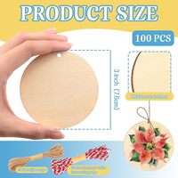 Disques ronds en bois naturel vierges de 7,8 cm avec trou pour bricolage, fournitures pour événements et fêtes, décoration intérieure, marque-places de mariage, ornements de sapin de Noël
