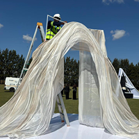 Arco de Organza Grande para Decoración de Bodas al Aire Libre, Accesorio para Escenario, Decoración para Eventos y Bodas