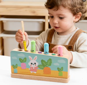 Juguete Educativo Montessori de Madera al por Mayor, Juguete de Conejo con Palo para Saltar, Juego de Aprendizaje Preescolar para Niños - Product Image 3