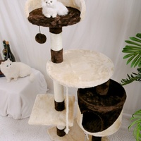 Arbre à chat et maison intégrés en sisal pour le commerce international, structure d'escalade multi-niveaux avec griffoir, style minimaliste