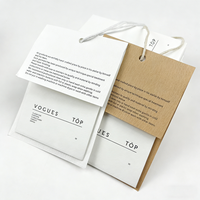 Étiquettes de vêtements écologiques personnalisées avec logo et cordon, étiquettes de luxe en papier pour vêtements, sacs et chaussures, vente en gros