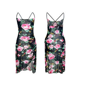 New <b>Perspective</b> Ultral-thin Mesh Flower Print Nightgown Sexy Suspender Women's Sleepwear - Product Image 6