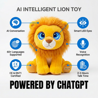 Peluche IA ChatGPT Lion Doré avec Yeux LED Intelligents, Reconnaissance Vocale, Plus de 60 Langues, Cadeau pour Enfants, Faible MOQ, OEM ODM Disponibles, Cuteyeah PP
