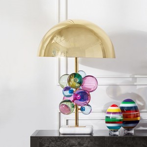 HFshanks Crystal <b>Ball</b> Table Lamp Marble Base <b>Led</b> Light Bedroom Living Room Nordic Decorative Ambient Lamp - Product Image 4
