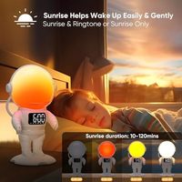 Pour astronaute lever du soleil réveil bruit blanc 30 sons apaisants 22 veilleuses à intensité variable pour Bluetooth double lumière de réveil numérique