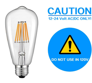 <span class=keywords><strong>Led</strong></span> bóng đèn dây tóc điện áp thấp DC 12V 24V st58 6 Wát 600LM 2700k Trắng ấm <span class=keywords><strong>LED</strong></span> bóng đèn cho RV Camper Marine thuyền năng lượng mặt trời bảng điều khiển dự án - Product Image 3