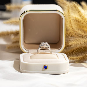 แหวนหมั้นเพชรเม็ดกลมสามแถว 18K ทองคำแท้ รุ่น MSR-1681 จาก Messi Jewelry - Product Image 3