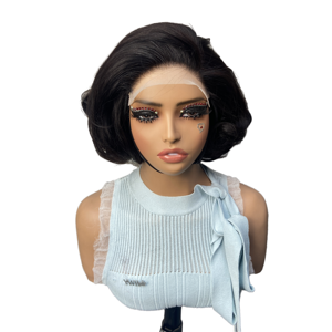 Peluca <span class=keywords><strong>de</strong></span> <span class=keywords><strong>Cabello</strong></span> <span class=keywords><strong>Humano</strong></span> Corto Estilo Bob <span class=keywords><strong>de</strong></span> Moda 2026, Peluca con Cierre <span class=keywords><strong>de</strong></span> Encaje 5x5, Alta Densidad, Estilo Sassoon, Sin Pegamento, Colores <span class=keywords><strong>de</strong></span> Moda - Product Image 1