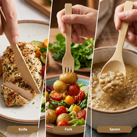 Ensemble d'ustensiles jetables en bambou de qualité alimentaire, écologiques, biodégradables, ensemble de couverts personnalisés pour la restauration en gros