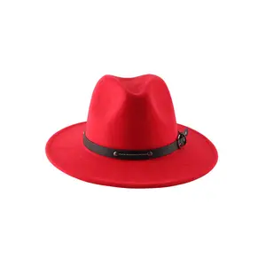 Sombrero de jazz para hombre y mujer, gorros fedora con logo personalizable de color, de ala ancha, unisex