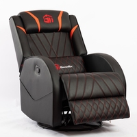 Fauteuil de jeu inclinable en cuir PU noir pivotant personnalisé en usine canapé de joueur simple