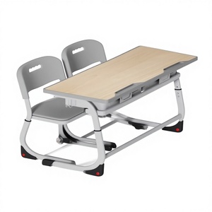 Meubles <span class=keywords><strong>de</strong></span> classe à hauteur réglable avec support métallique, bureaux doubles et chaises, pour usage <span class=keywords><strong>scolaire</strong></span> et commercial, formation/renforcement <span class=keywords><strong>scolaire</strong></span>, modèle <span class=keywords><strong>de</strong></span> vente en gros - Product Image 2