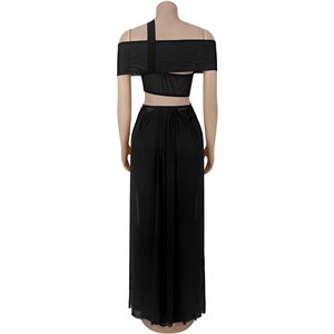 Vestido Maxi con Hombros Descubiertos y Detalle de Bolsillo Drapeado para Mujer, Vestido de Noche para Eventos Formales - Product Image 6