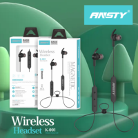 Headset Nirkabel Ansty K-001 5.0 Earphone Olahraga Magnetik Transduser Dinamis Tunggal Peredam Kebisingan Lingkungan (ENC)